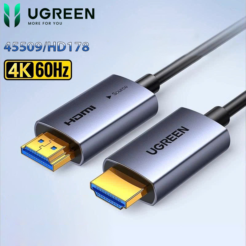 C&aacute;p HDMI 2.0 sợi quang AOC d&agrave;i 50M hỗ trợ 4K@60Hz Ugreen 45509/HD178 cao cấp